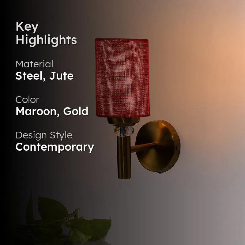 Sienna Jute Wall Lamp - Maroon media 2