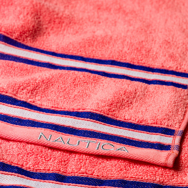 Nautica Dove Down Cotton Face Towel (Burgundy, Yellow & Coral) - Set Of Twelve media 7