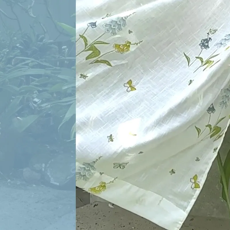 Tranquebar Home Petal Whisper Polyester Curtains(Blue) - Set Of Two media 6