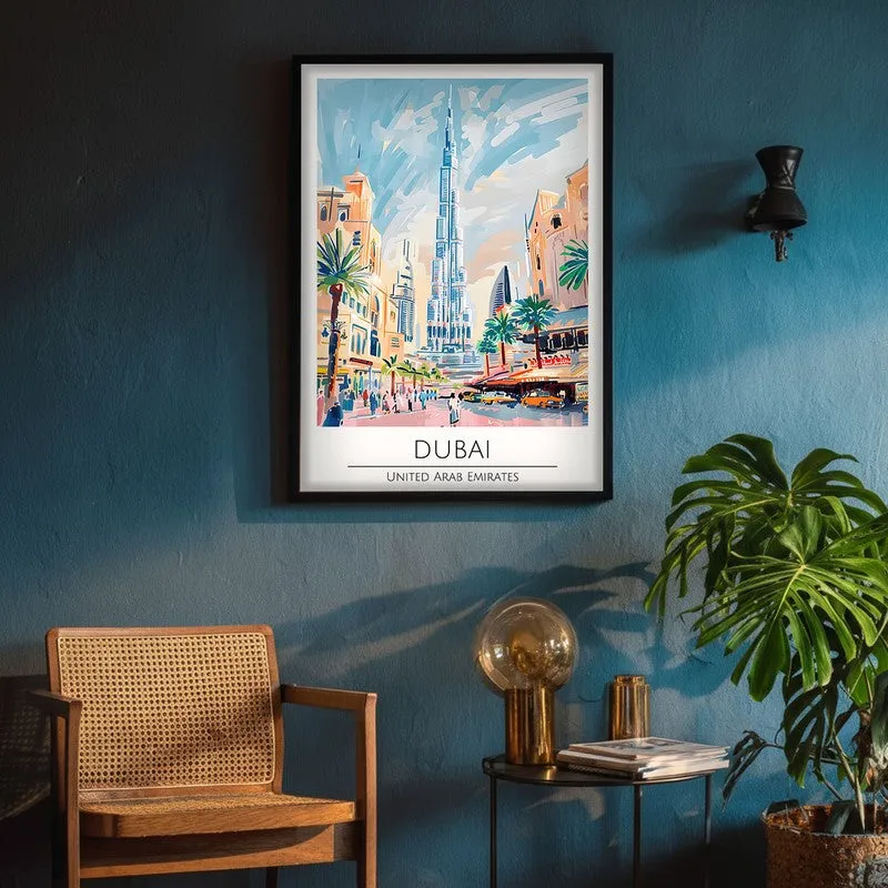 Vintage Dubai Framed Canvas Wall Painting media 4