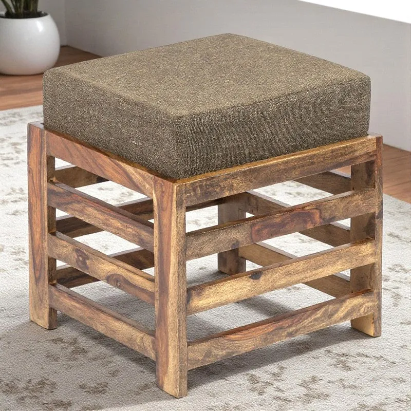 Tynex Sheesham Wooden Bench with Cushions (Brown) - Four Piece Set media 4