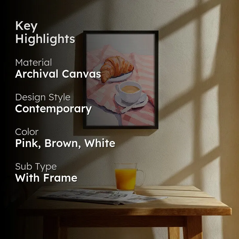 Blush Sip Archival Canvas Wall Art - Black media 2