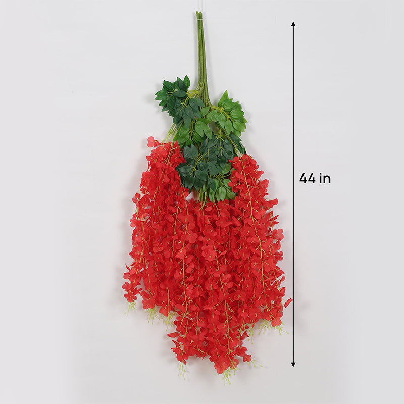 Faux Hanging Orchid Vine (Red) - Set Of Twelve media 4