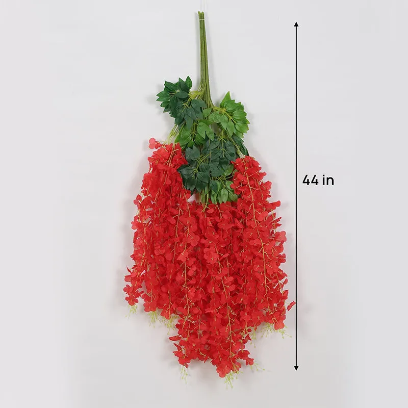 Faux Hanging Orchid Vine (Red) - Set Of Twelve media 4