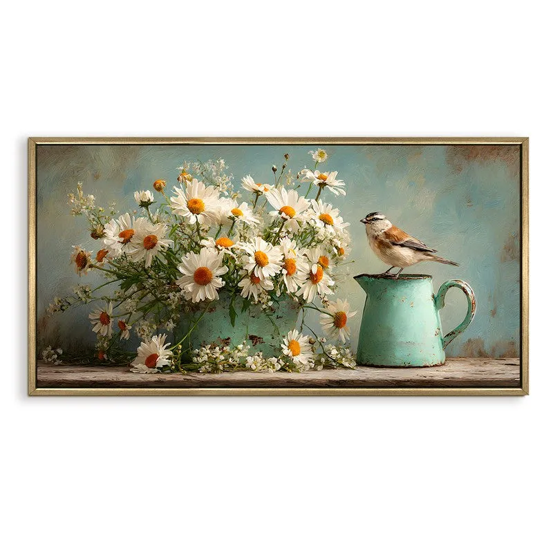 Ivory Stillness Canvas Wall Painting With Frame media 3