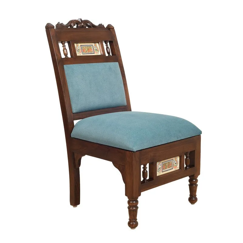 Sumo Teak Wood Accent Chair - Blue media 3