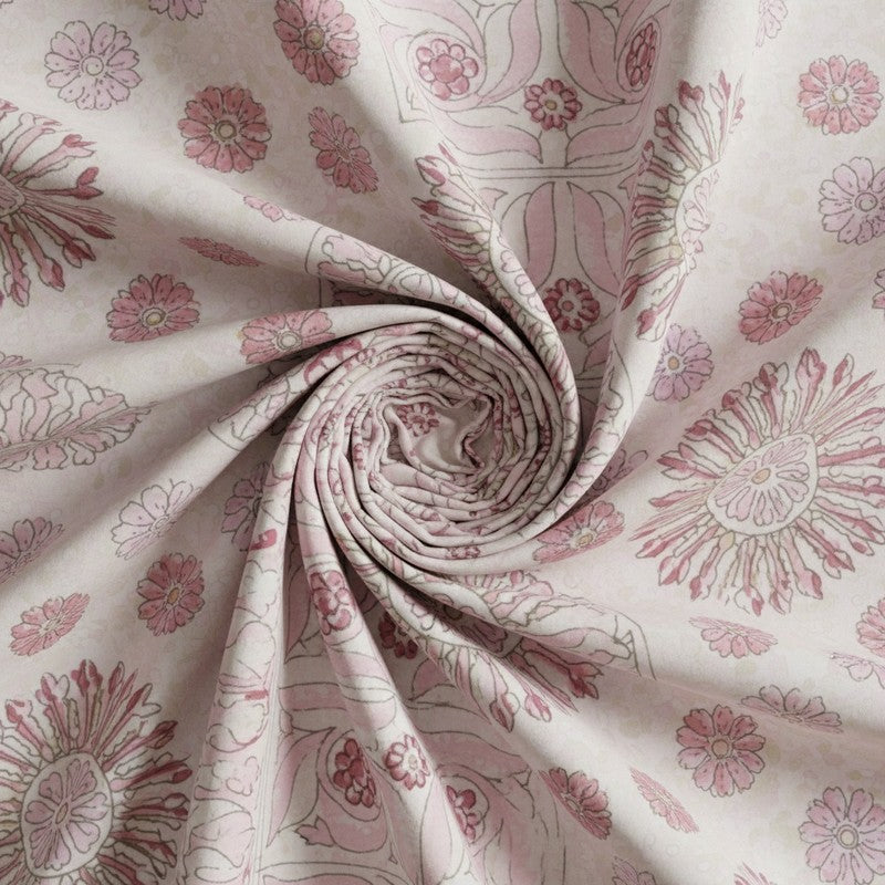 Dwanima Ethnic Cotton Bedsheet (Pink) - 160 TC media 5