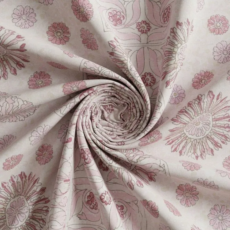 Dwanima Ethnic Cotton Bedsheet (Pink) - 160 TC media 5