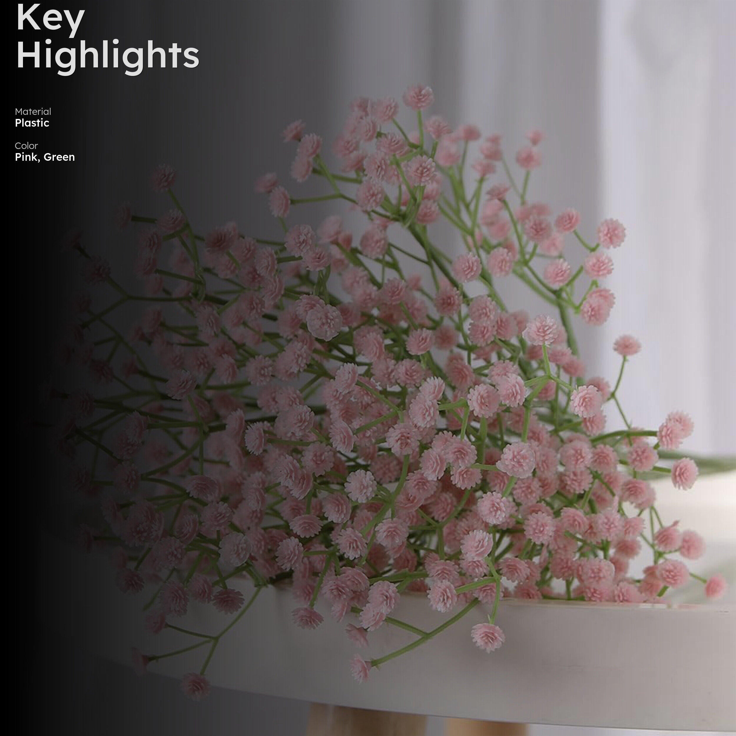Babys Breath Artificial Flower - Set Of Two media 2