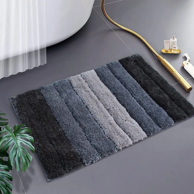 Line Luxe Bath Mat - Grey. Black media 3