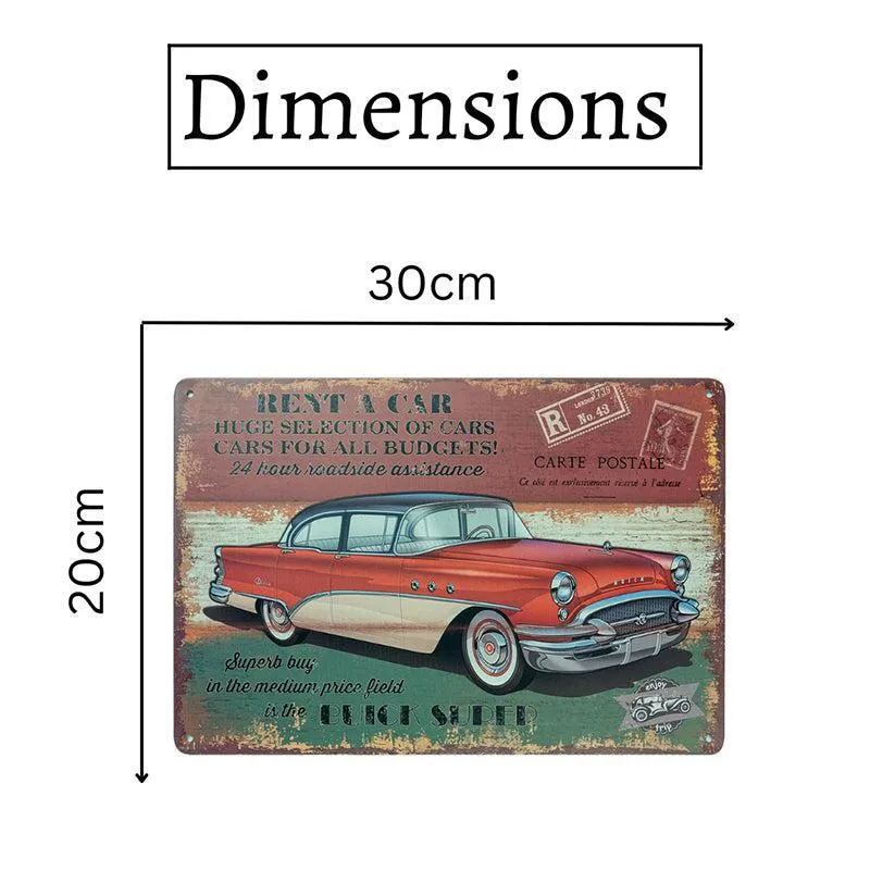 Rent A Car Retro Metal Wall Accent media 7