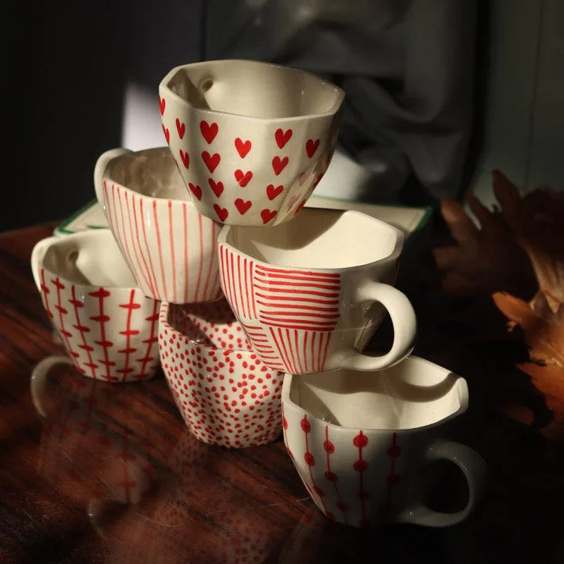 Elian Ceramic Coffee Mug (250 mL Each) - Set of Six media 3