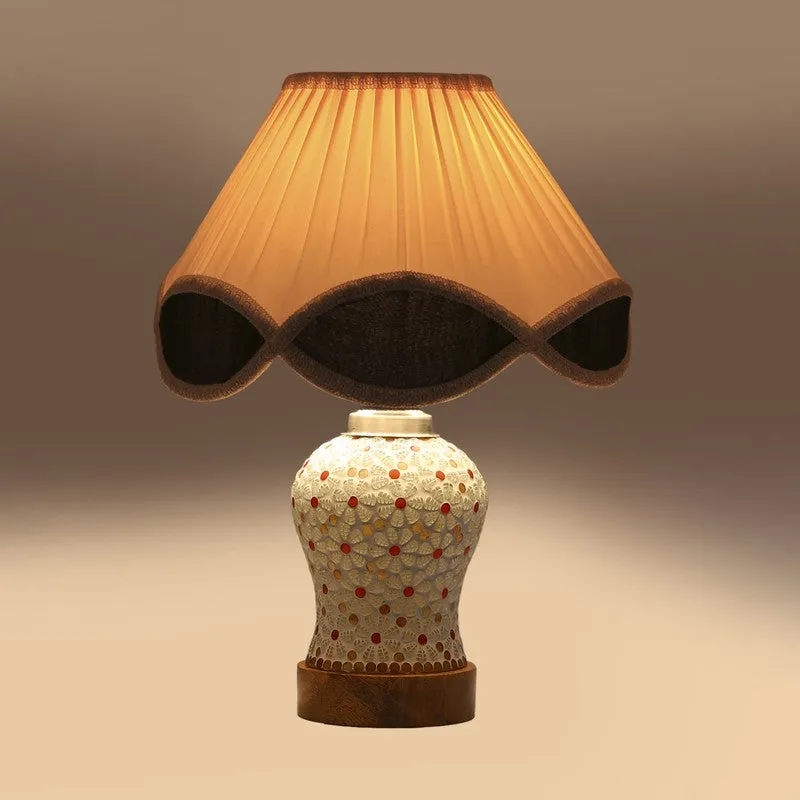 Harmyra Arc Pleated Wooden Table Lamp - Multicolor media 7