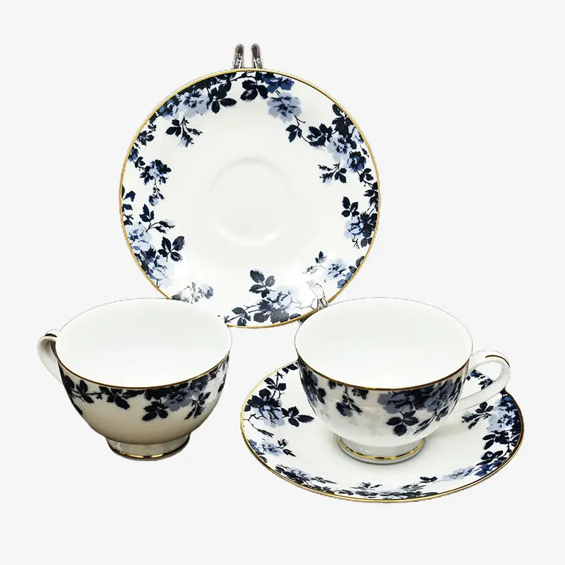 Zeneta Leaves 24k Gold Brushed Porcelain Cup & Saucer (280 mL) - Set of Six media 4