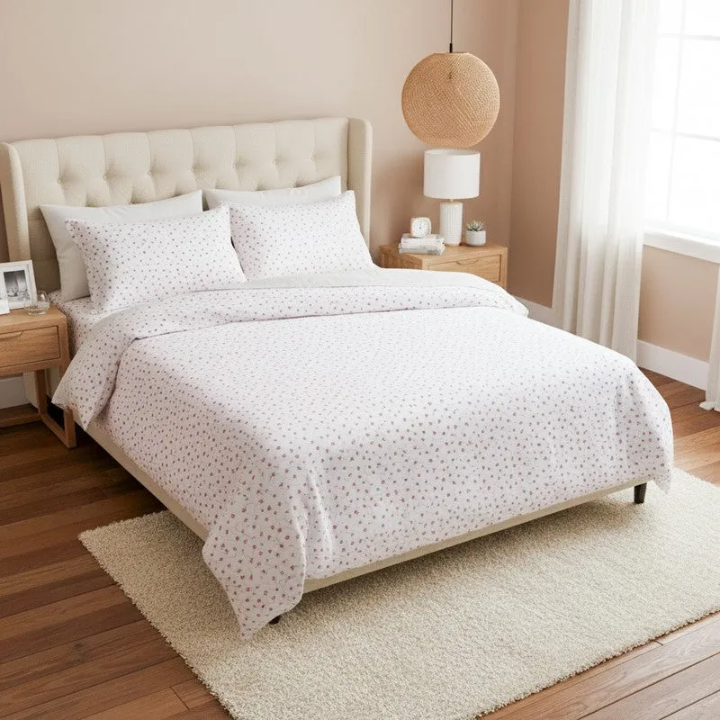 Tiny Twines Cotton Bedsheet (Red) - 180 TC media 1