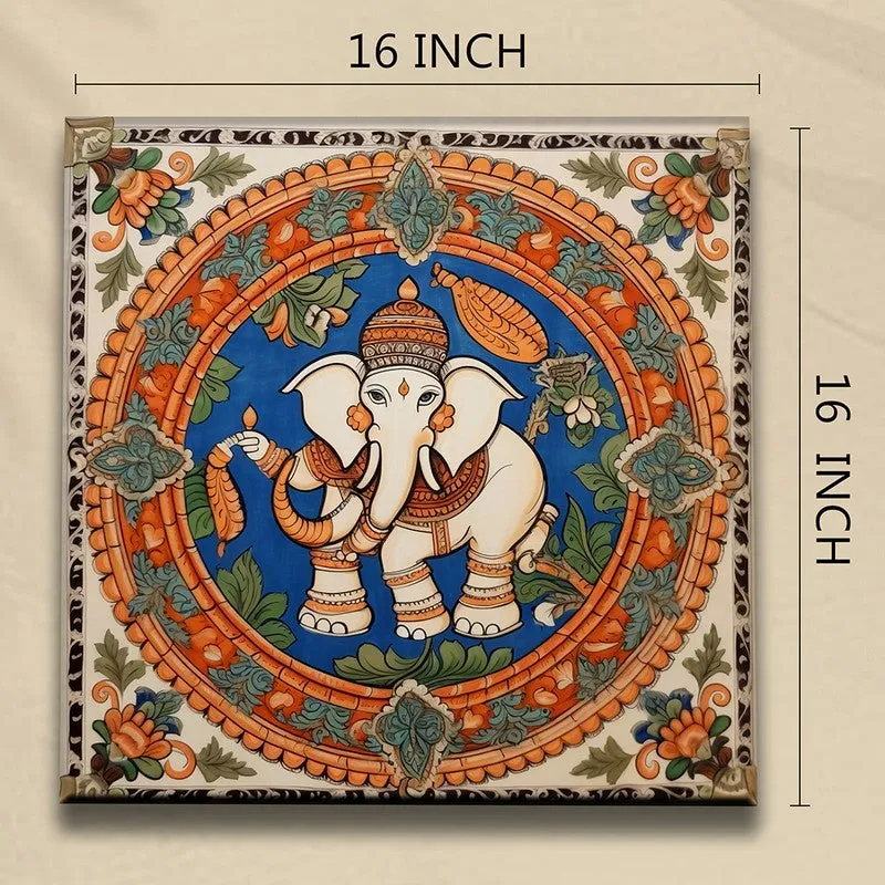 Madhubhani Haathi Wall Art media 7