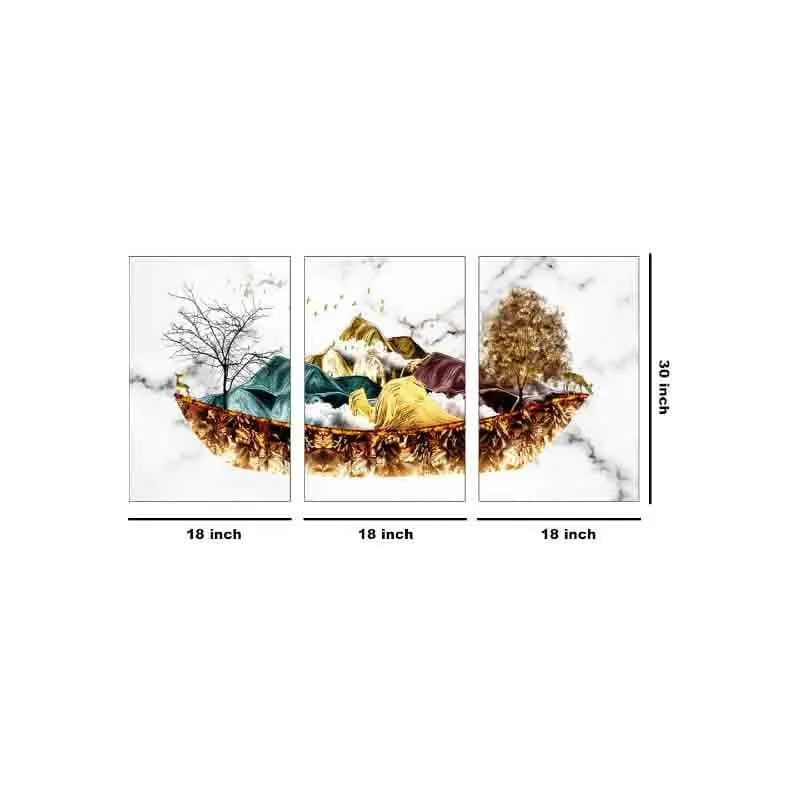 Snowland Poly Canvas Wall Art - Set of Three media 7