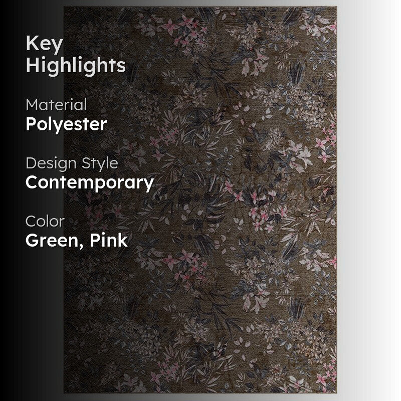 Lily Floral Carpet - Olive media 2