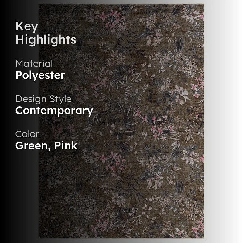 Lily Floral Carpet - Olive media 2