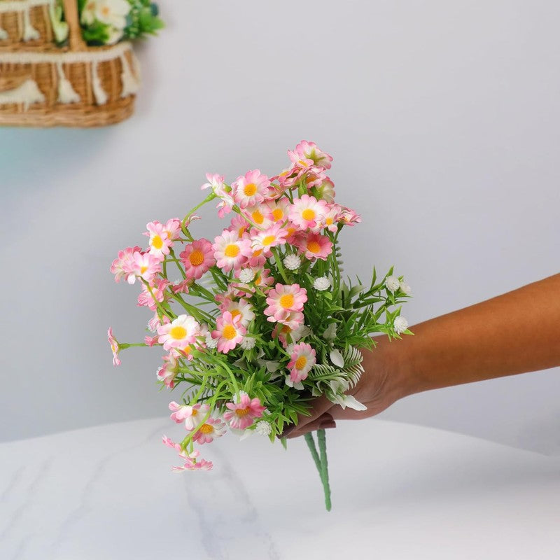 Bit Silk Daisy Artificial Flowers - Pink & Orange media 9