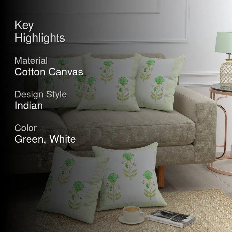 Champa Chandhan Jaipuri Cotton Cushion Cover - Set Of Five media 2