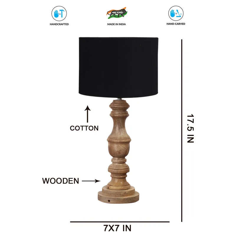 Cotin I Carve Wooden Table Lamp - Black,Brown media 7