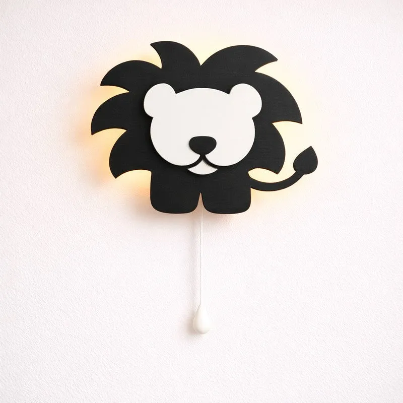 Pureva Lion Battery Operated MDF Wall Lamp - Black media 3