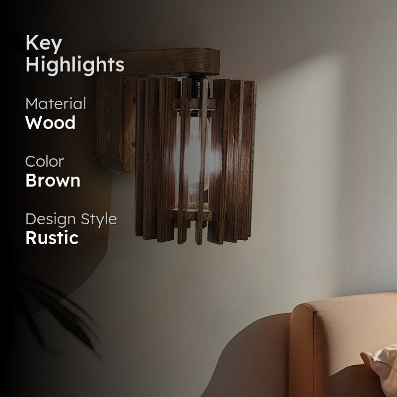 Oblis Wooden Wall Lamp media 2