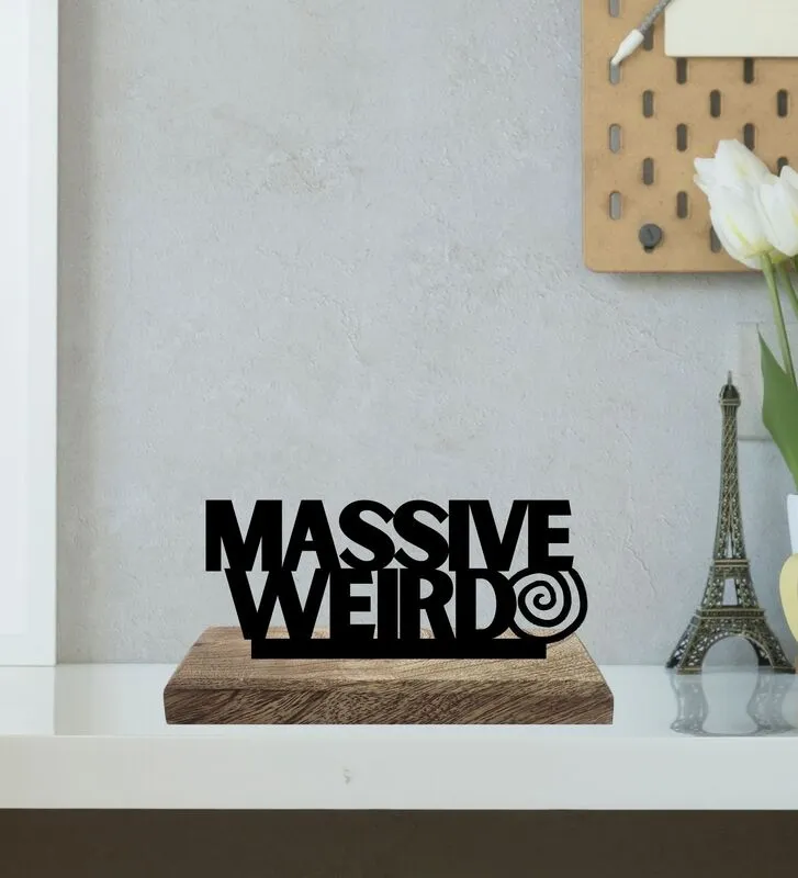 Eccentric & Adorable Psycho-Chic Typography Showpiece - Set Of Two media 4