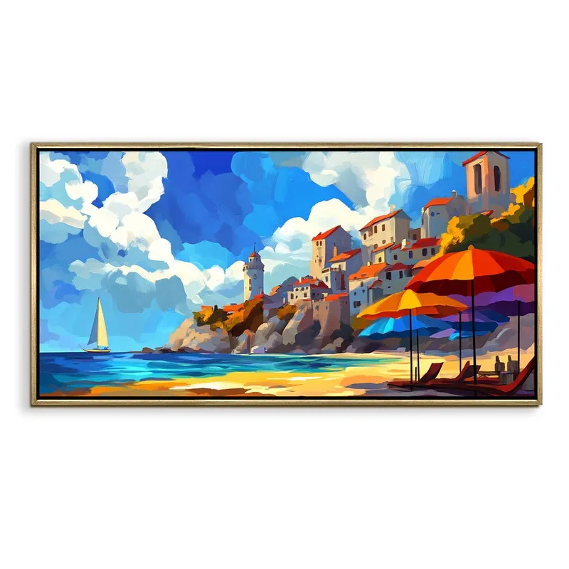 Bathers Canvas Wall Painting With Frame media 3