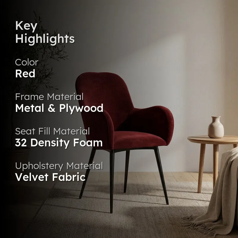 Velmora Metal Accent Chair - Red media 2