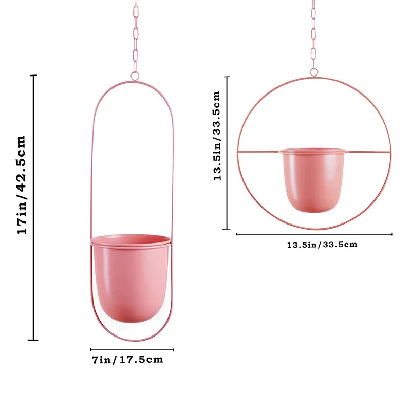 Metra Hanging Planter (Pink) - Set Of Two media 6