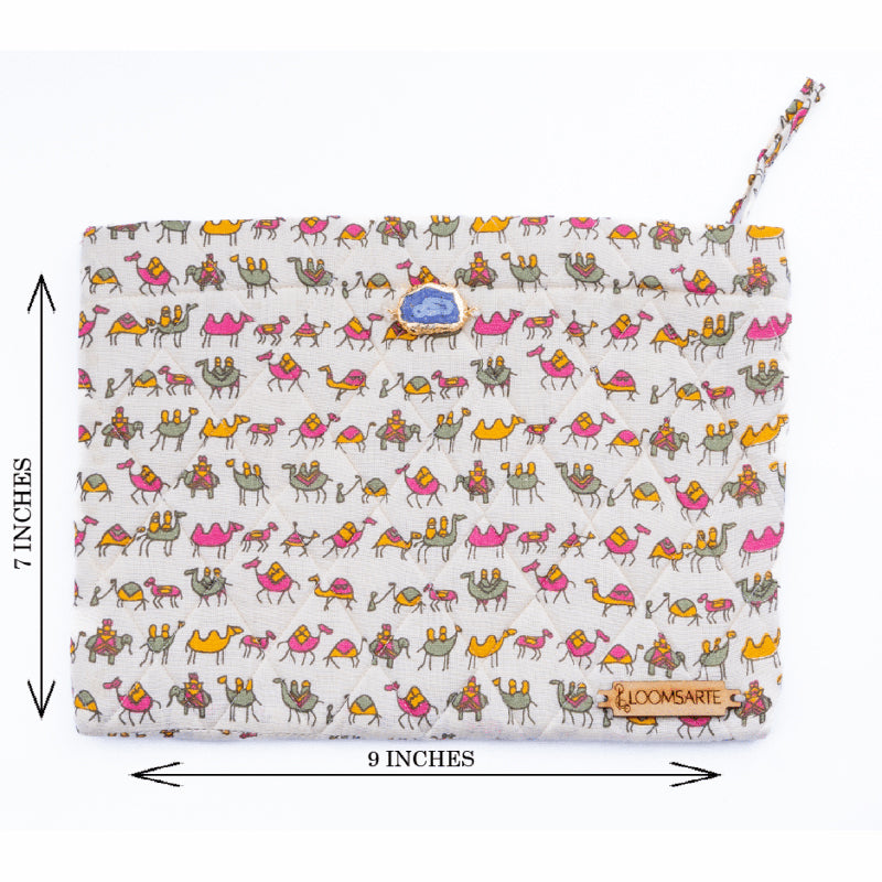 Jungle Block Fabric Travel Pouch media 7