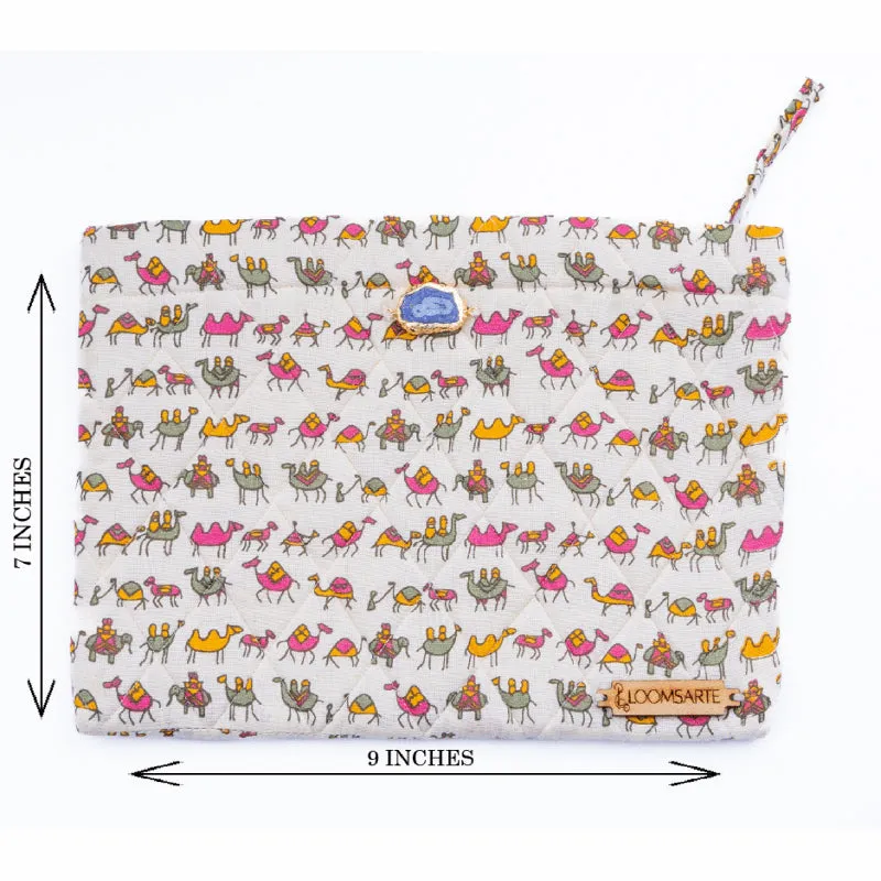 Jungle Block Fabric Travel Pouch media 7