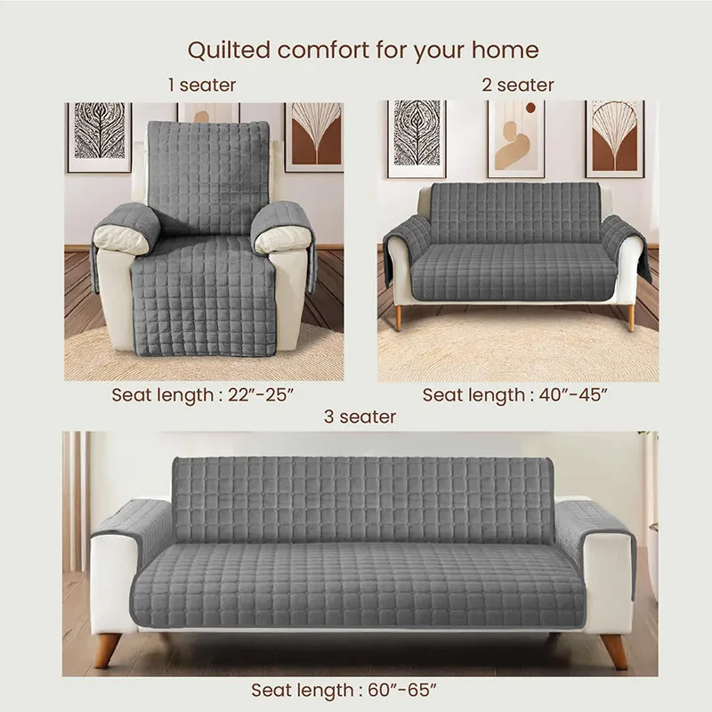 Urban Space Grey Textured Sofa Cover media 6