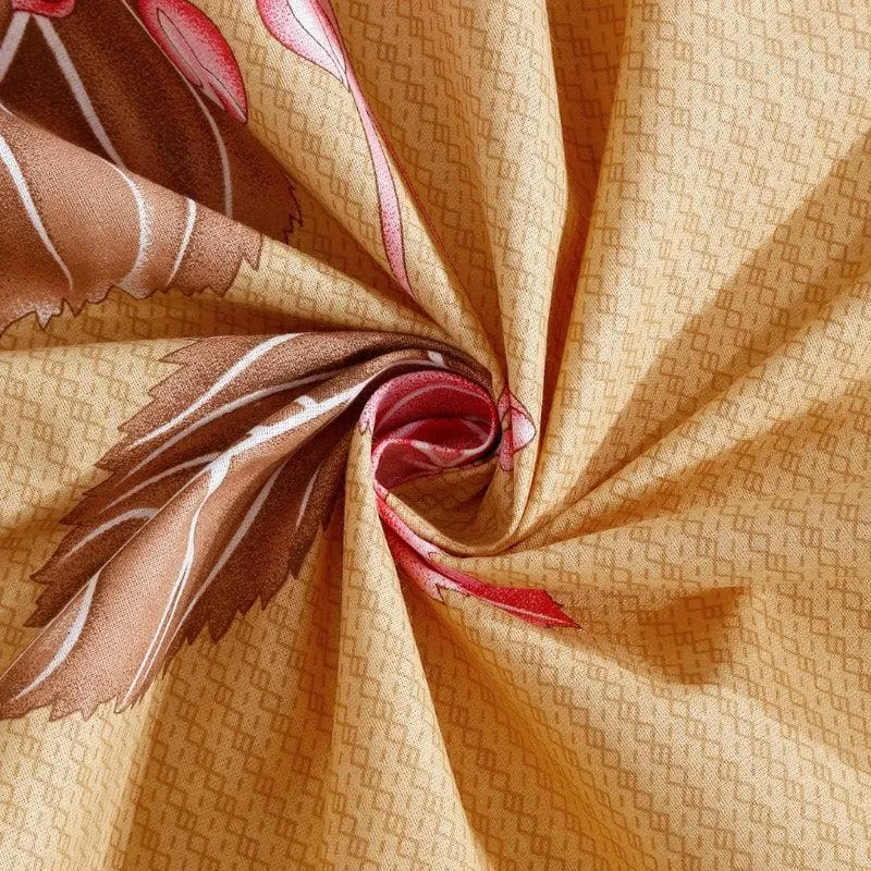 Agira Printed Cotton Bedsheet (Mustard) - 200 TC media 5