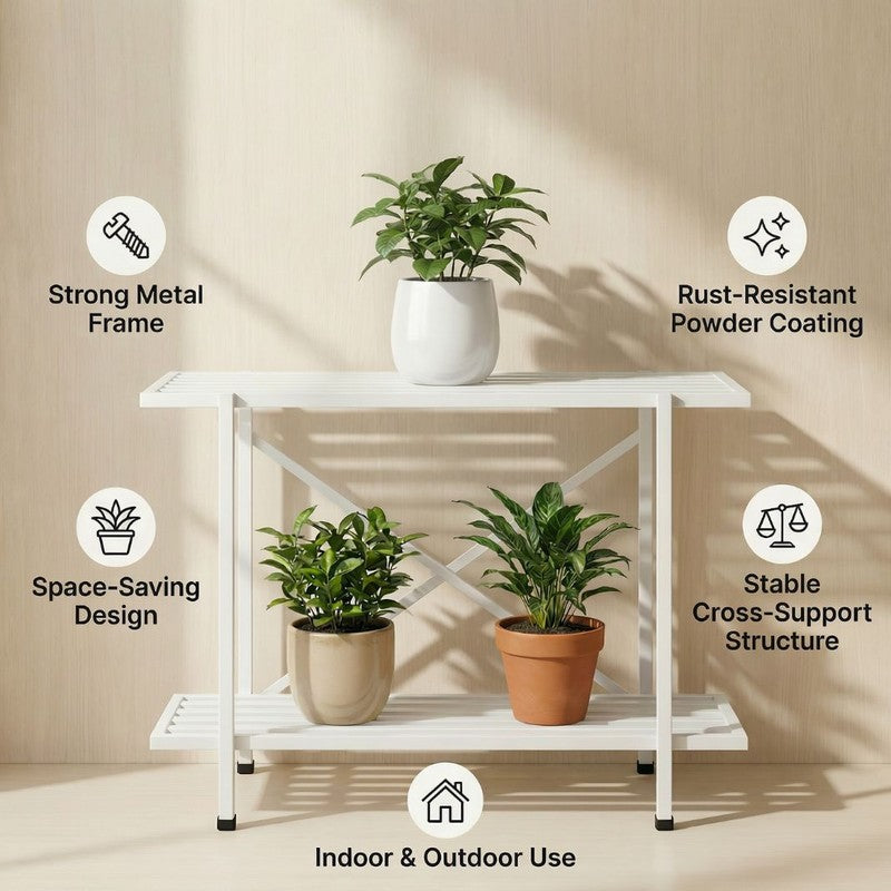 Floriva Metal Planter Stand - White media 4