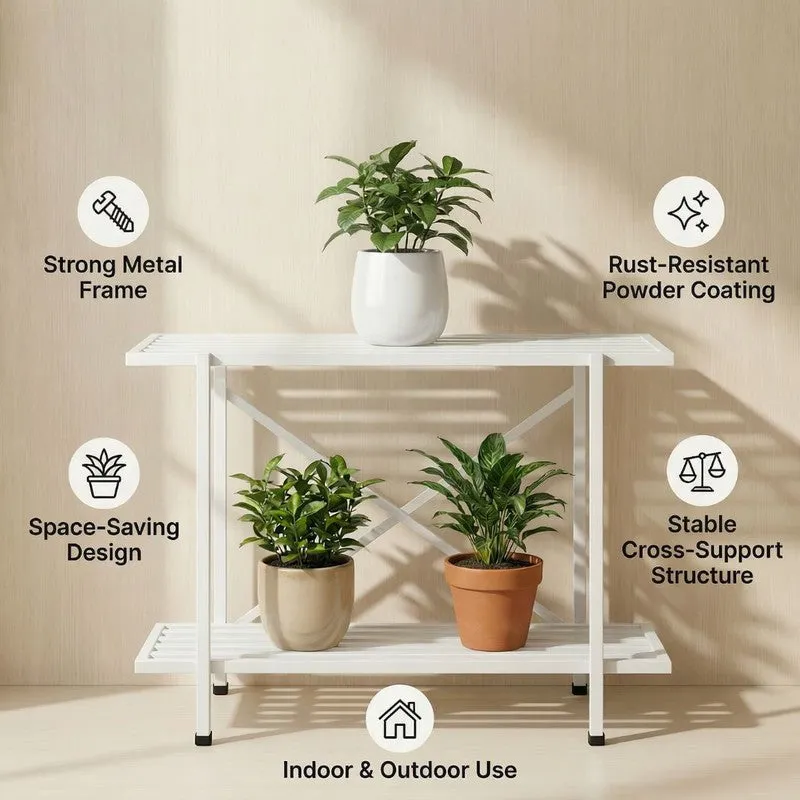 Floriva Metal Planter Stand - White media 4