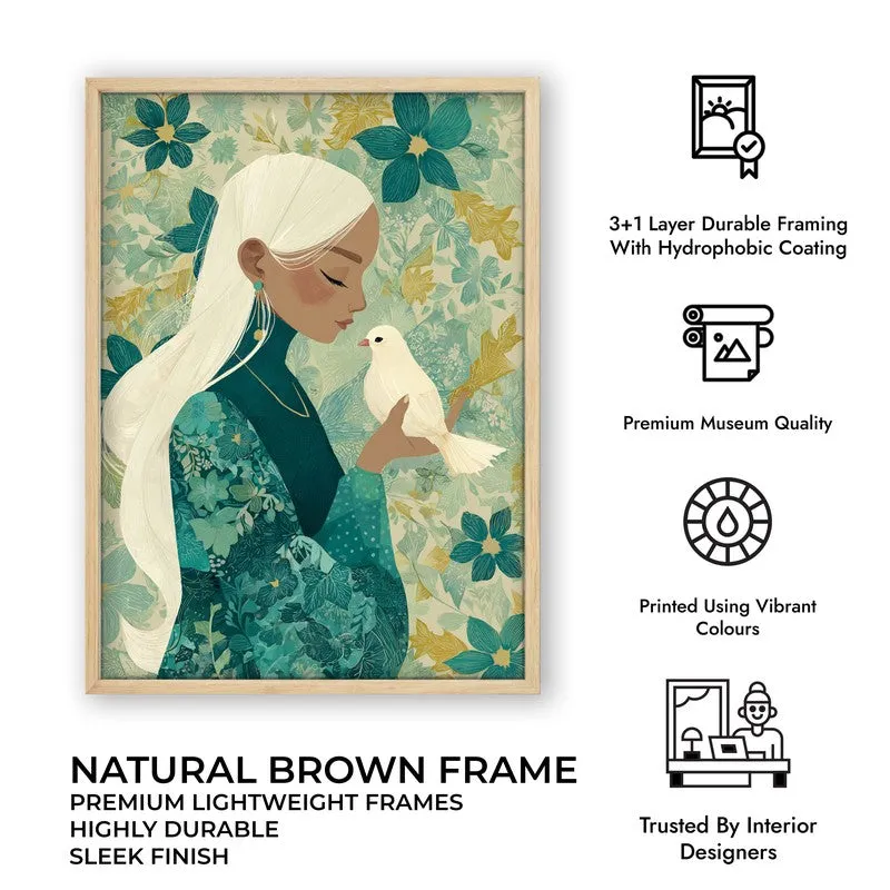 Mystiflora Canvas Wall Painting - Brown Frame media 10