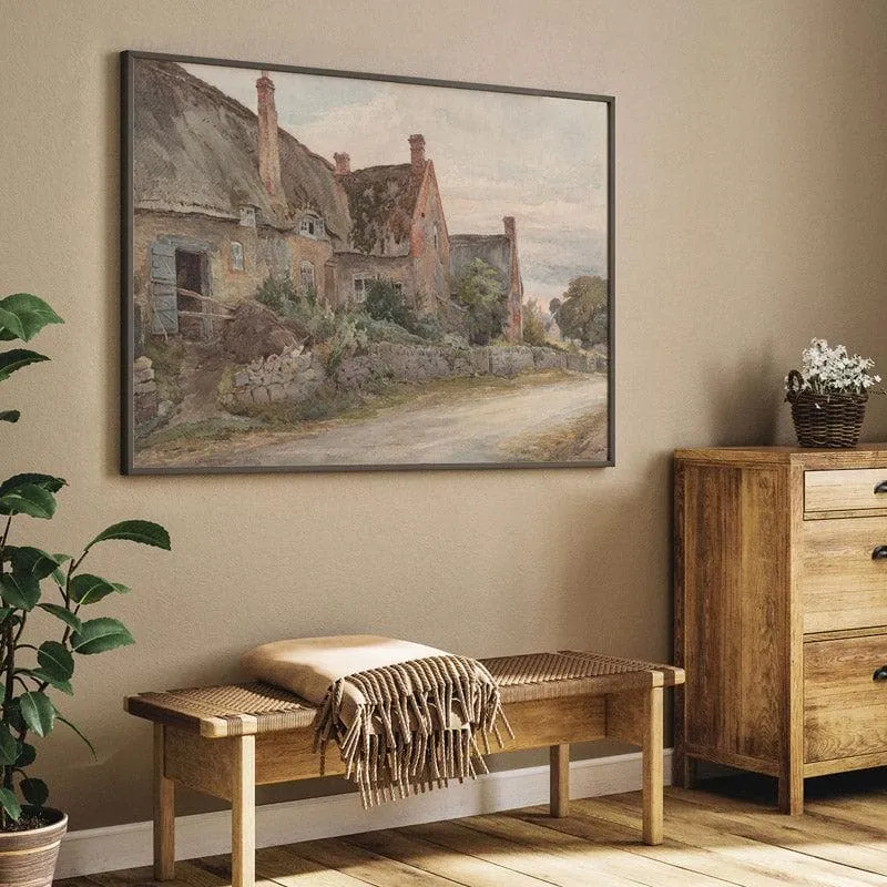 Cottage Cast Canvas Wall Painting - Black Frame media 5