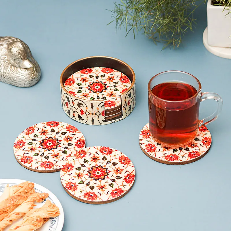 Floral Mandala Coaster - Seven Piece Set media 1