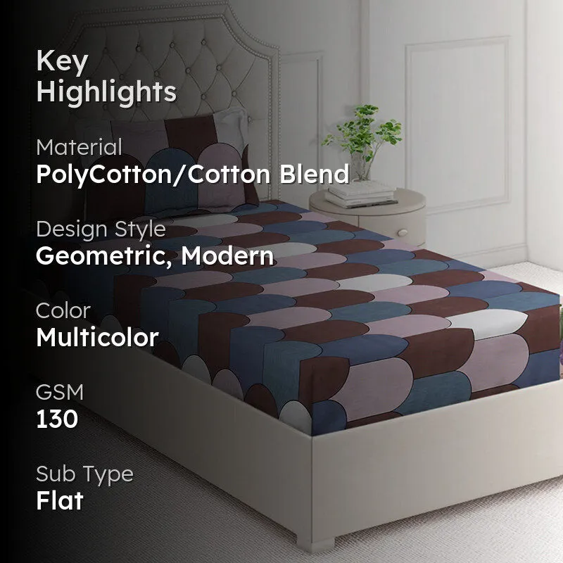 Scales & Rows Geometric Bedsheet - 130 GSM media 2