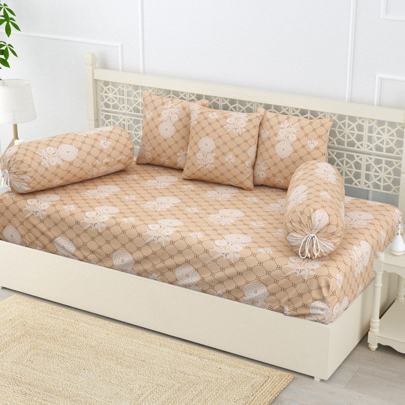 Veloria Floral Cotton Diwan Set - Six Piece Set