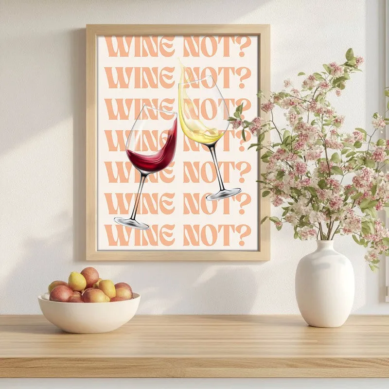 Wine Not Archival Canvas Wall Art - Brown media 1