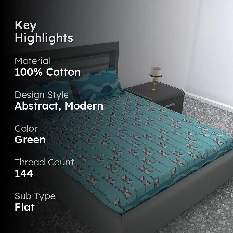 Loomed Horizons Abstract Cotton Bedsheet - 144 TC media 2