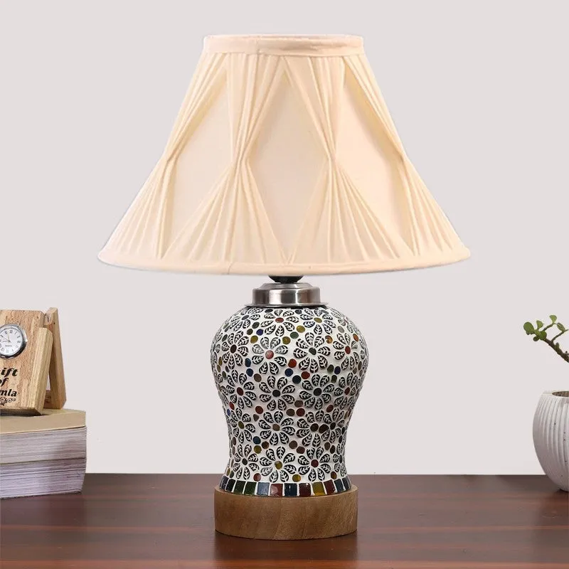 Santora Smocked Wooden Table Lamp - Multicolor media 4