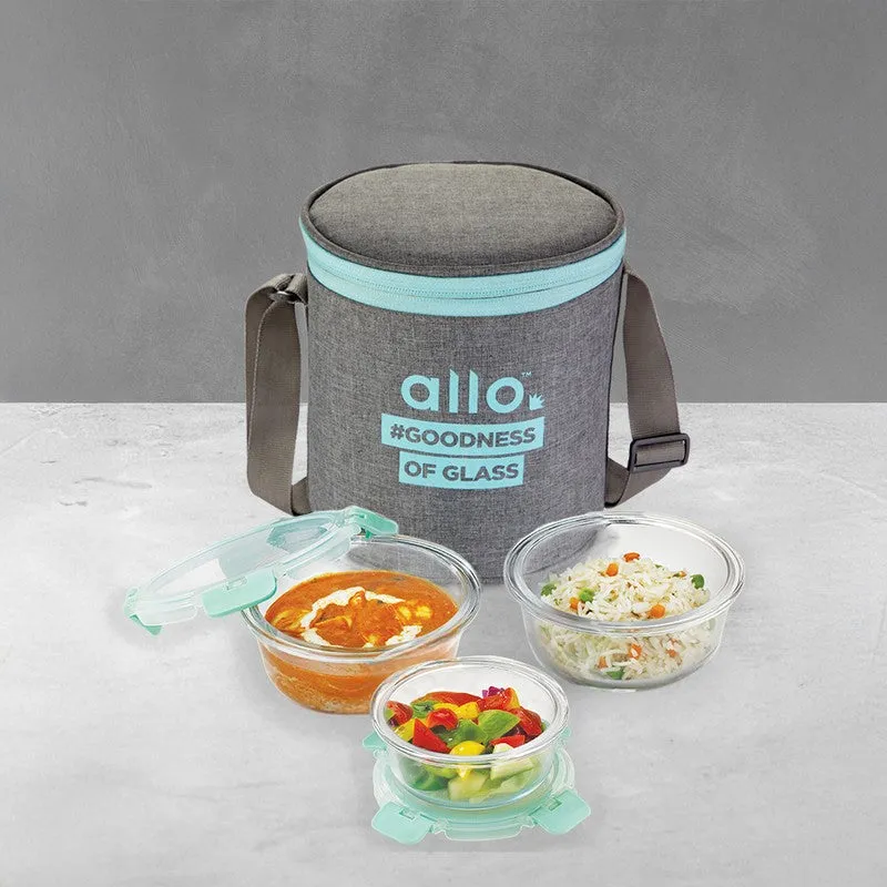 Pakvio Leak Proof Glass Lunch Box with Bag- Set of Three media 3