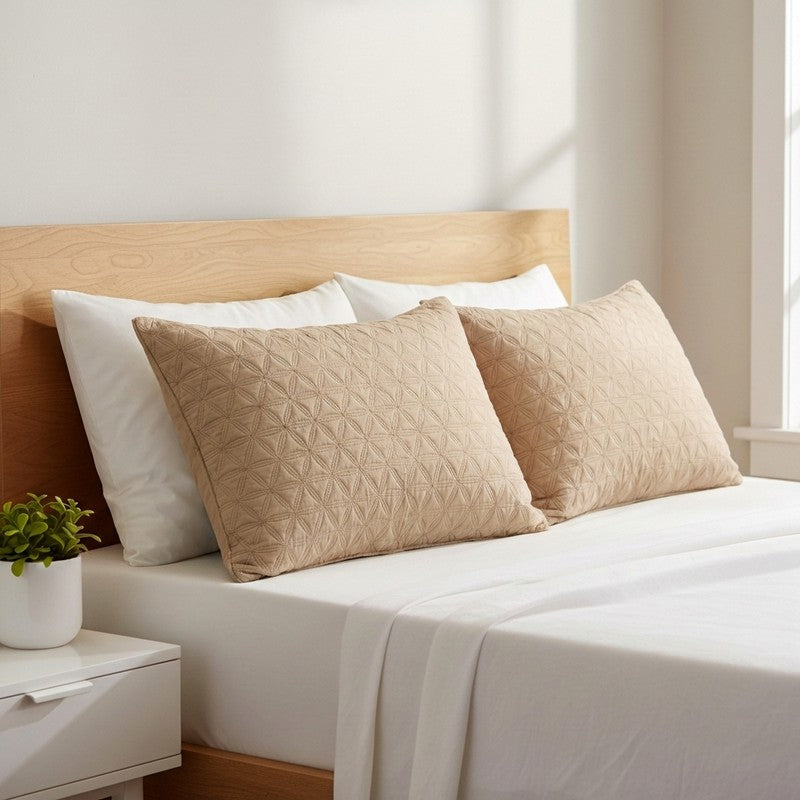 Circle Quilted Cotton Pillow - Set Of Two