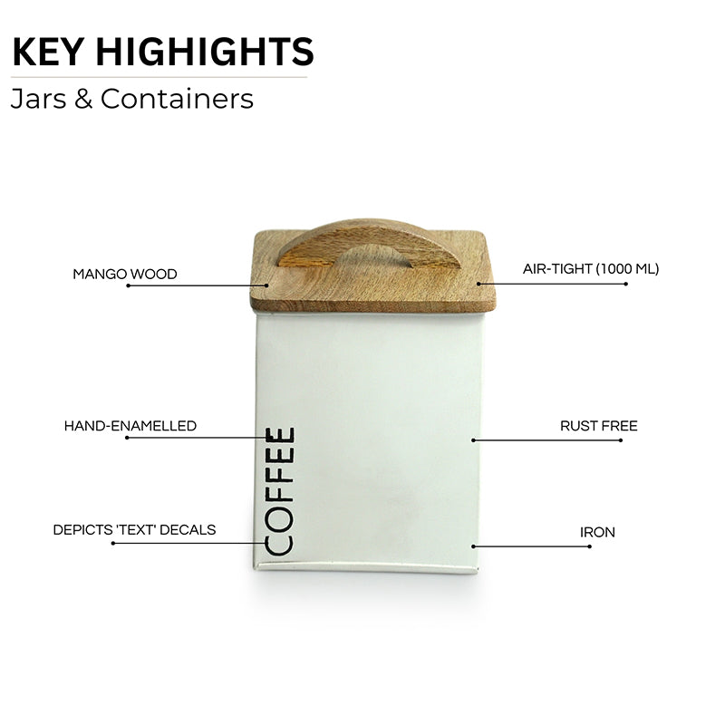 Barista's Cache "Coffee & Sugar" Iron Jar (1000 mL Each) - Set Of Two media 4