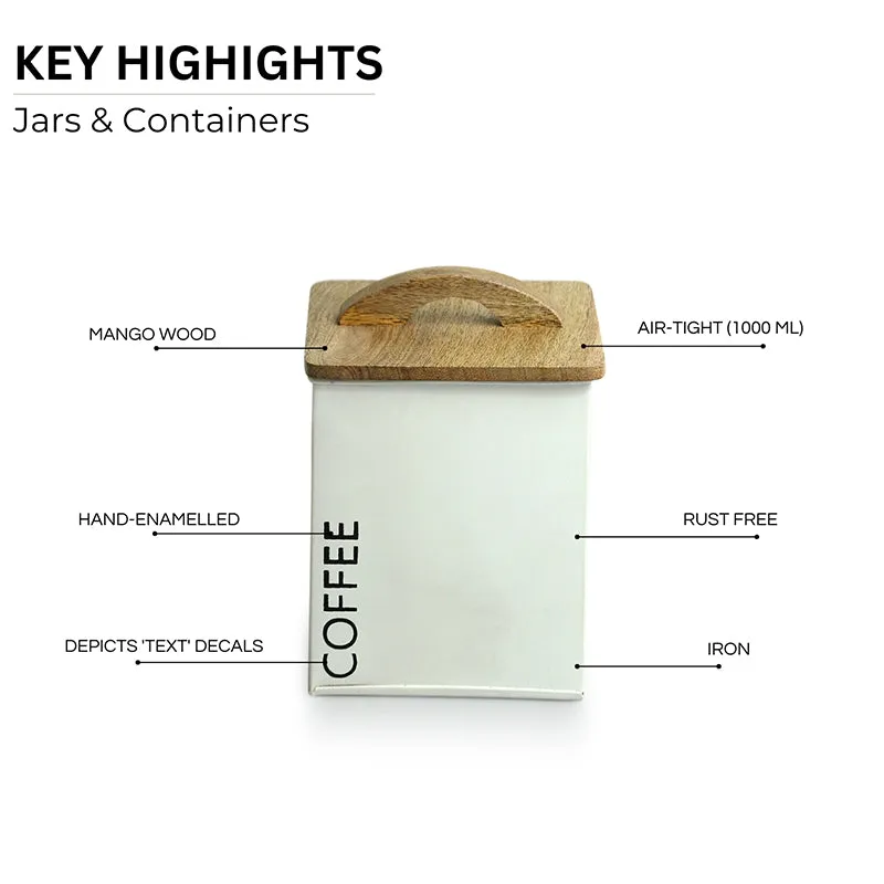 Barista's Cache "Coffee & Sugar" Iron Jar (1000 mL Each) - Set Of Two media 4